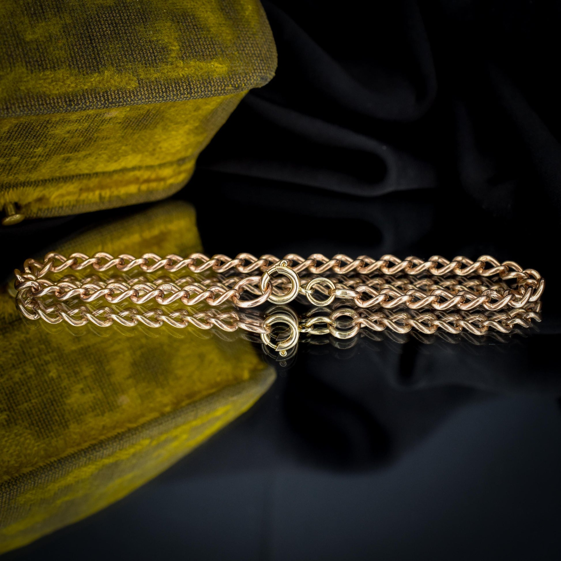 Vintage Curb 9ct Gold Bracelet with Dog Clip Fastener | 7.5" | Dated 1988