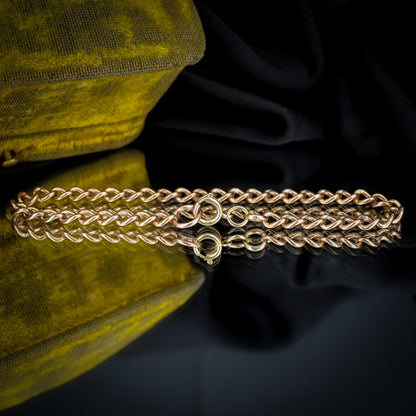 Vintage Curb 9ct Gold Bracelet with Dog Clip Fastener | 7.5" | Dated 1988