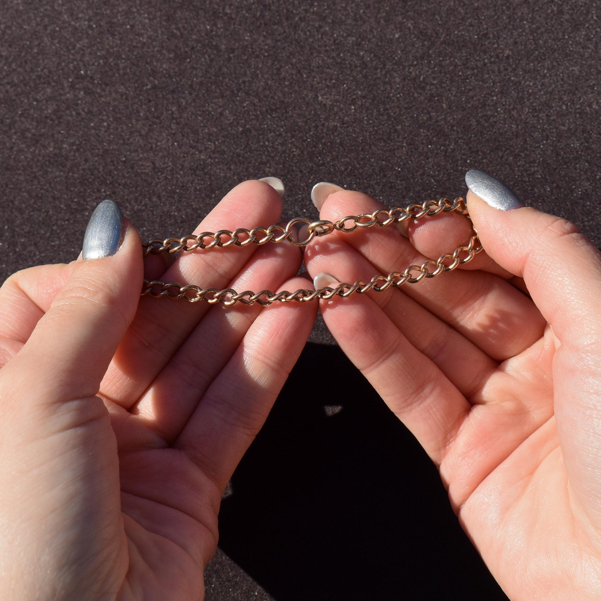 Vintage Curb 9ct Gold Bracelet with Dog Clip Fastener | 7.5" | Dated 1988