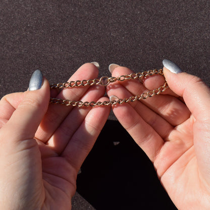 Vintage Curb 9ct Gold Bracelet with Dog Clip Fastener | 7.5" | Dated 1988