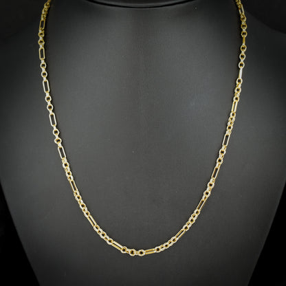 Vintage 9ct Yellow Gold 18.25 ″ Fancy Link Chain Necklace 'UNOAERRE'