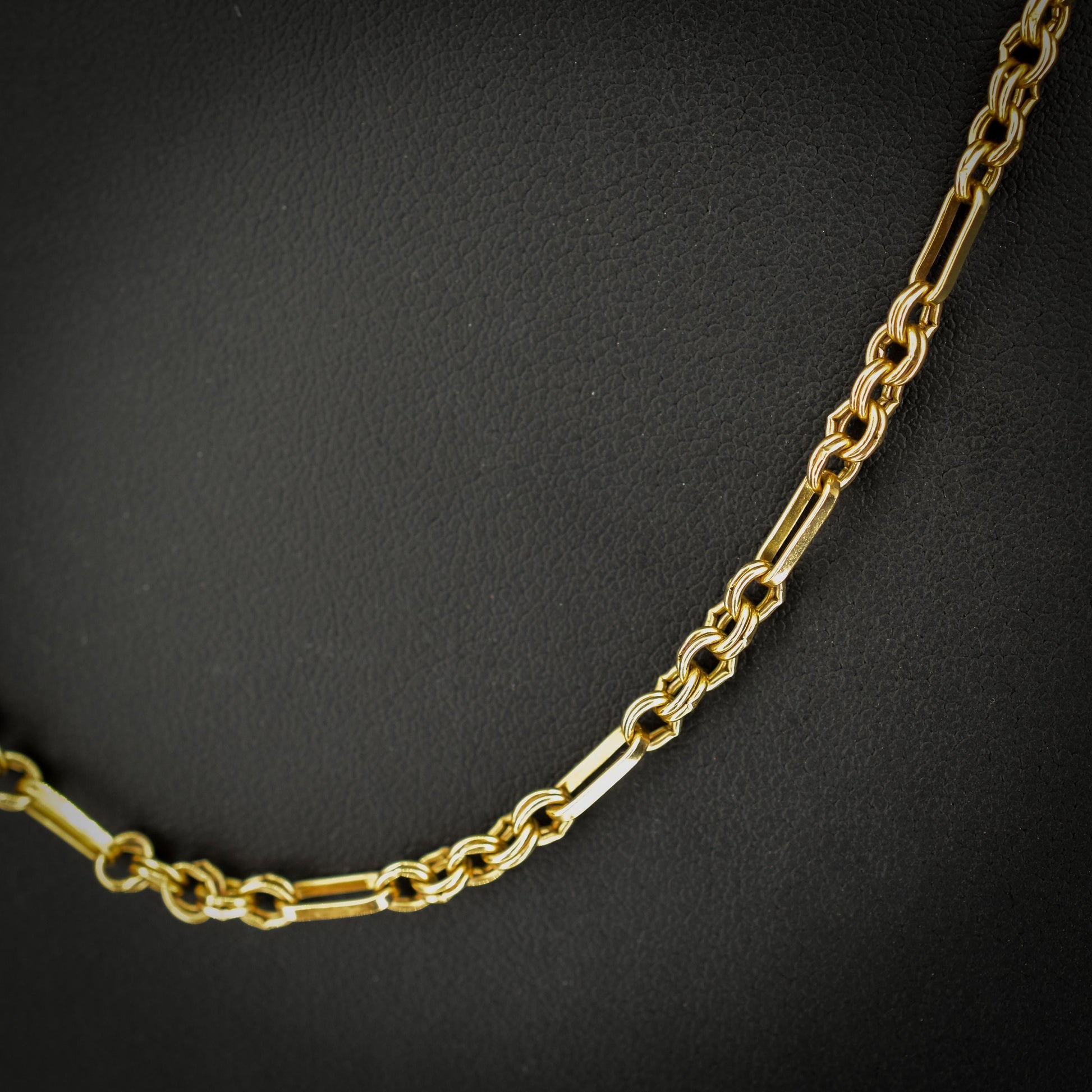 Vintage 9ct Yellow Gold 18.25 ″ Fancy Link Chain Necklace 'UNOAERRE'