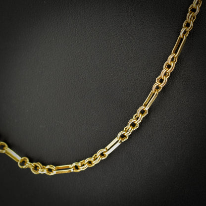 Vintage 9ct Yellow Gold 18.25 ″ Fancy Link Chain Necklace 'UNOAERRE'