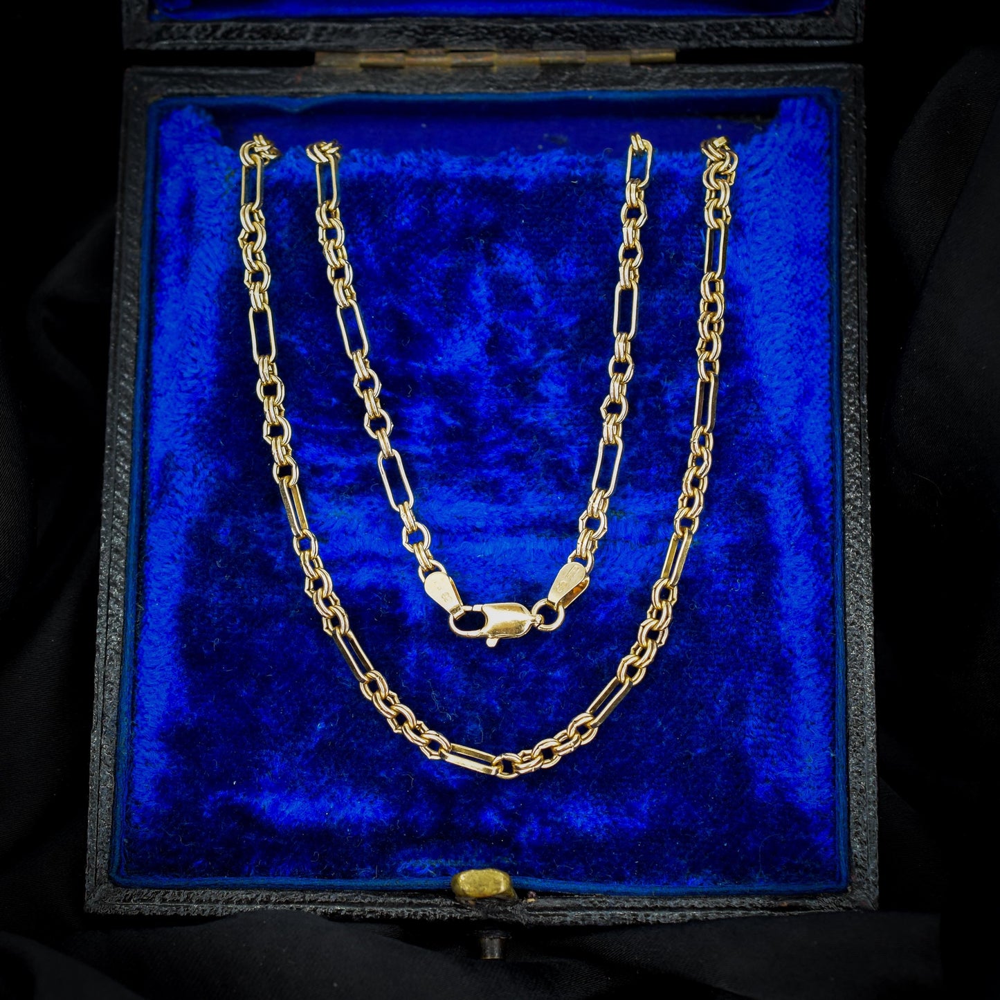 Vintage 9ct Yellow Gold 18.25 ″ Fancy Link Chain Necklace 'UNOAERRE'