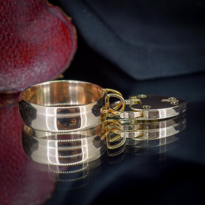 Antique Heart Padlock Drop 9ct Gold Band Ring | Birmingham 1921