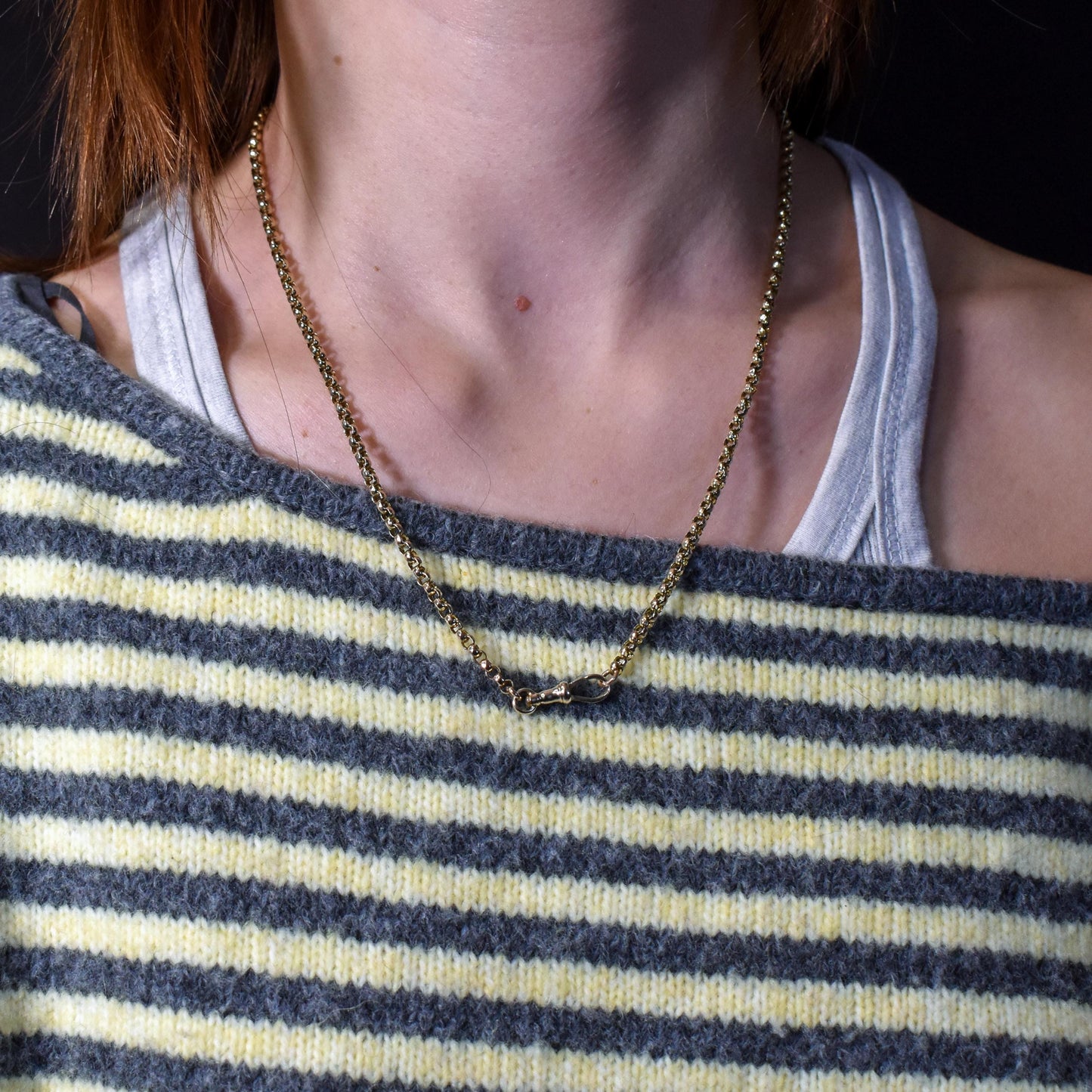 Antique Victorian 9ct Gold Chain Necklace with Dog Clip | 20.5"