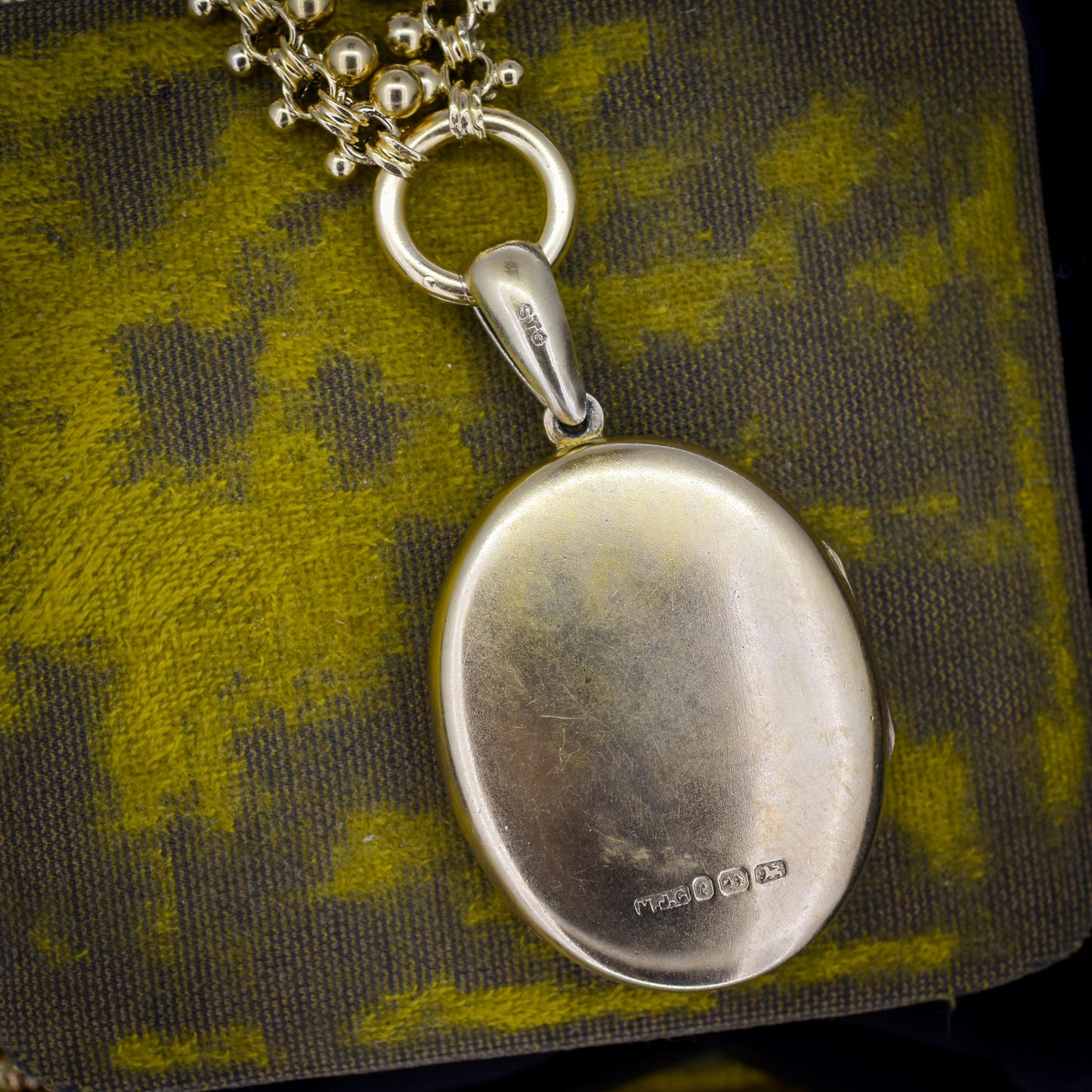 Antique Victorian Gold on Silver Locket and Collar Chain Necklace | Dated 1879