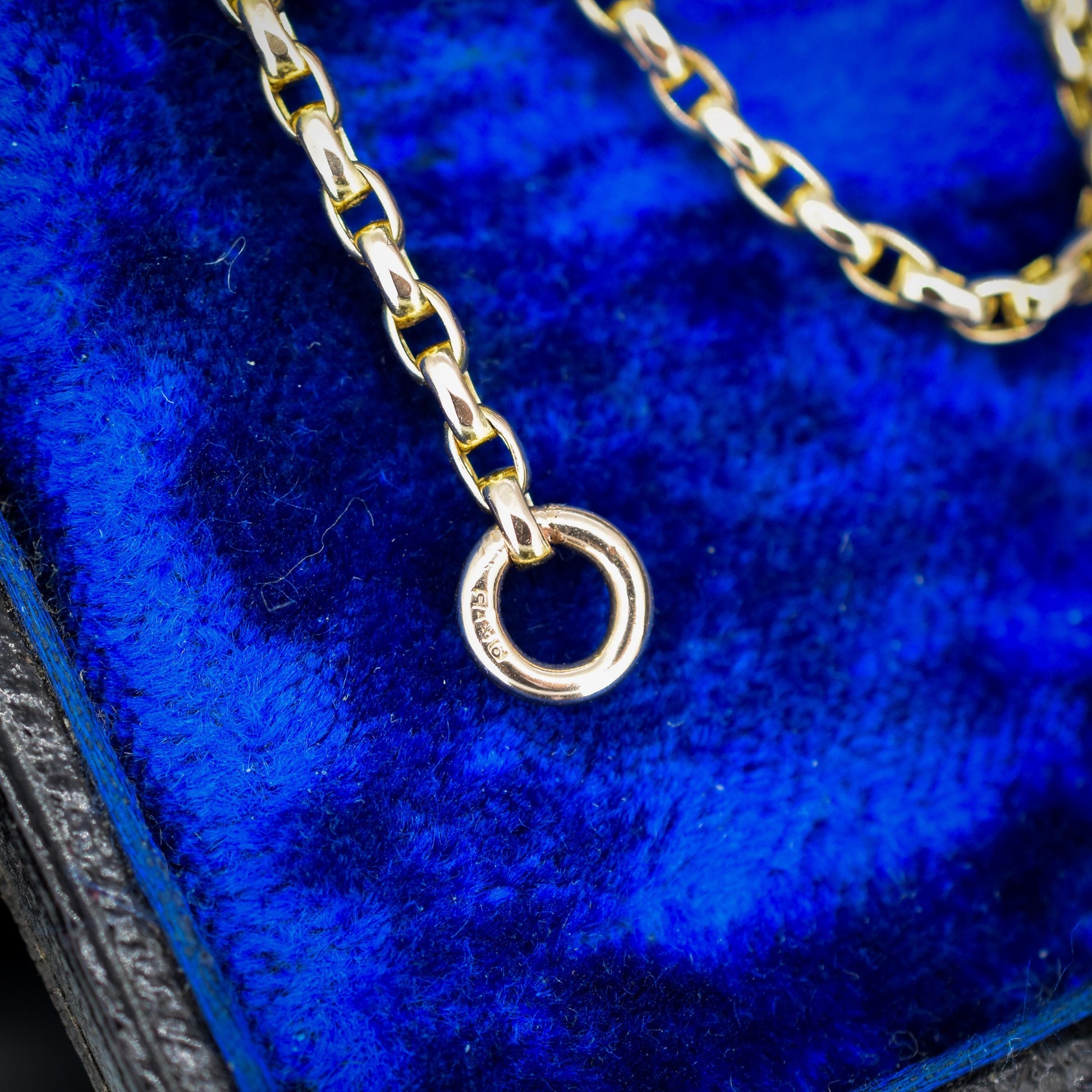 Antique Victorian 9ct Gold Faceted Link Chain Necklace with Dog Clip | 19.5"