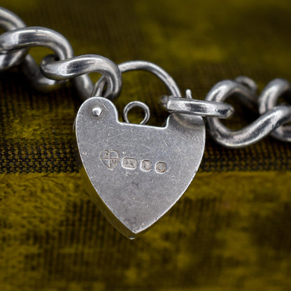 Vintage Sterling Silver Curb Link Multi Charm Necklace | 15.5"