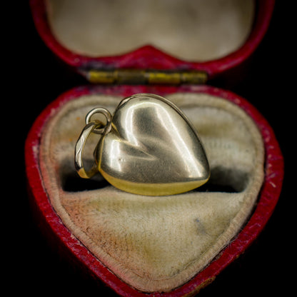 Antique Victorian 9ct Gold Fancy Heart Locket Pendant
