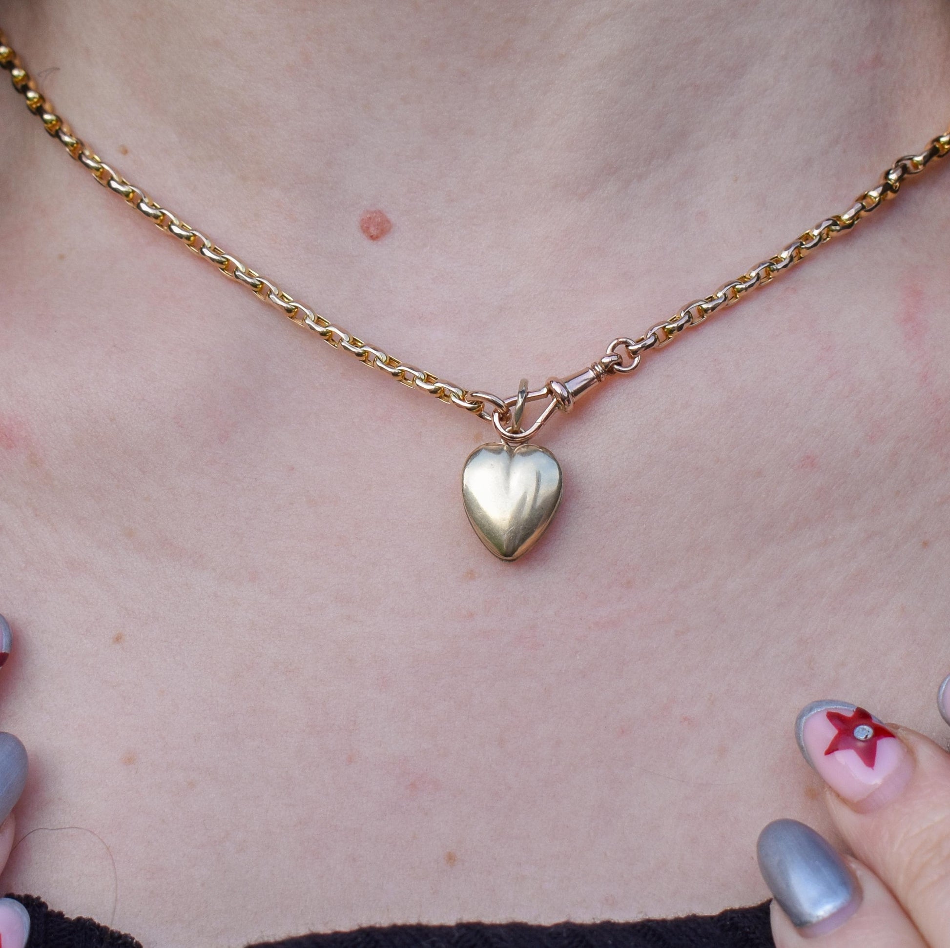 Antique Victorian 9ct Gold Fancy Heart Locket Pendant