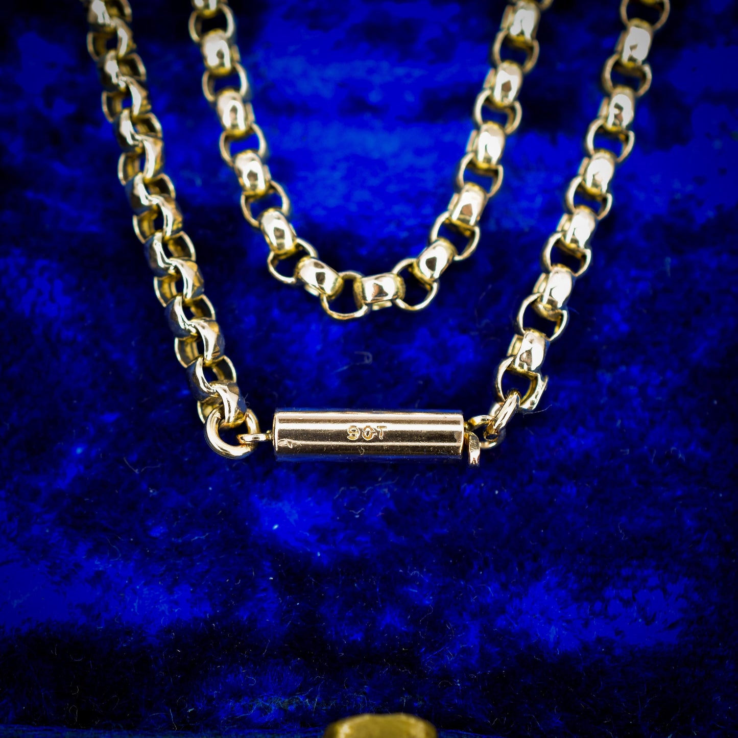 Antique Victorian 9ct Gold Faceted Belcher Link Chain Necklace with Barrel Clasp | 20"