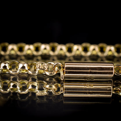 Antique Victorian 9ct Gold Faceted Belcher Link Chain Necklace with Barrel Clasp | 20"
