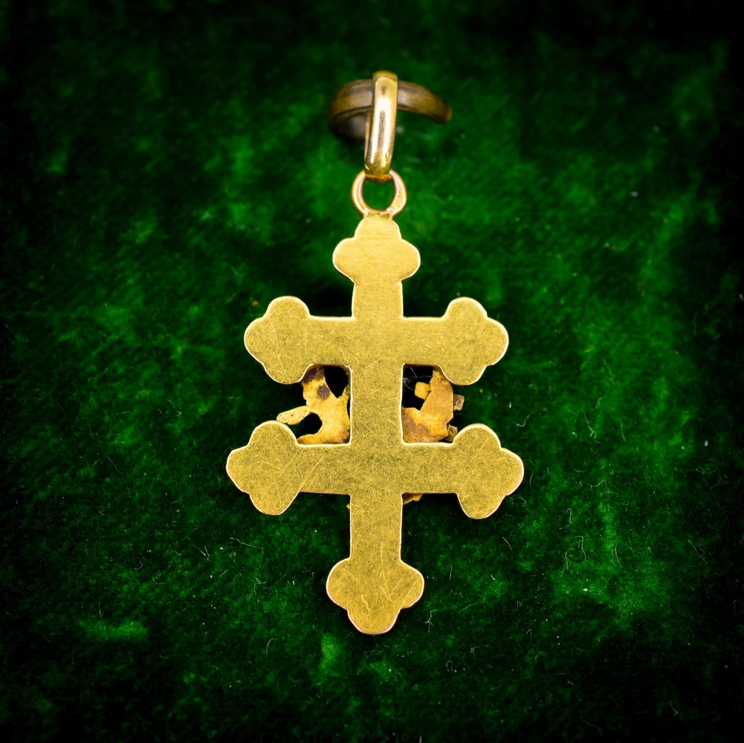 Antique French 18ct Gold 'Cross of Lorraine' Pendant