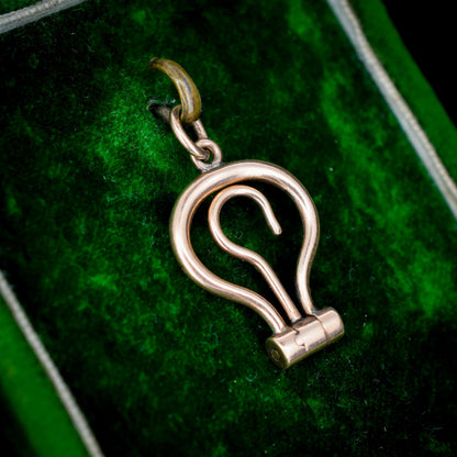 Antique Victorian 9ct Gold Folding Button Hook Pendant - Extender