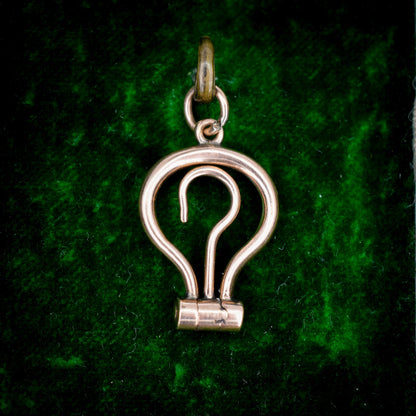 Antique Victorian 9ct Gold Folding Button Hook Pendant - Extender