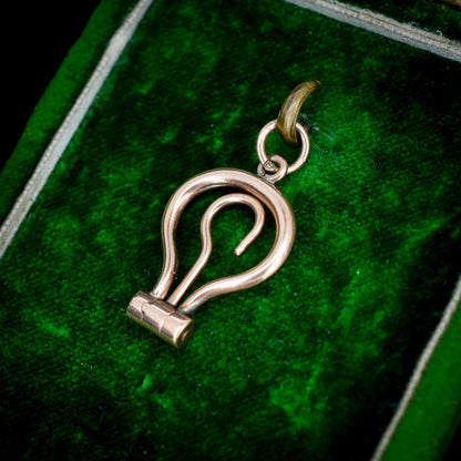 Antique Victorian 9ct Gold Folding Button Hook Pendant - Extender
