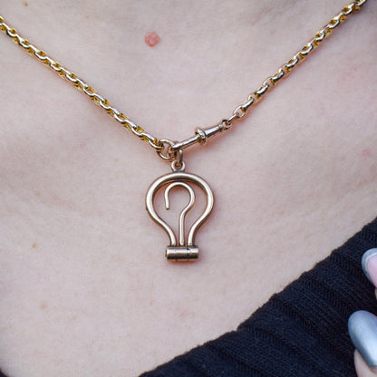 Antique Victorian 9ct Gold Folding Button Hook Pendant - Extender