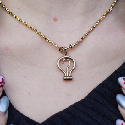 Antique Victorian 9ct Gold Folding Button Hook Pendant - Extender