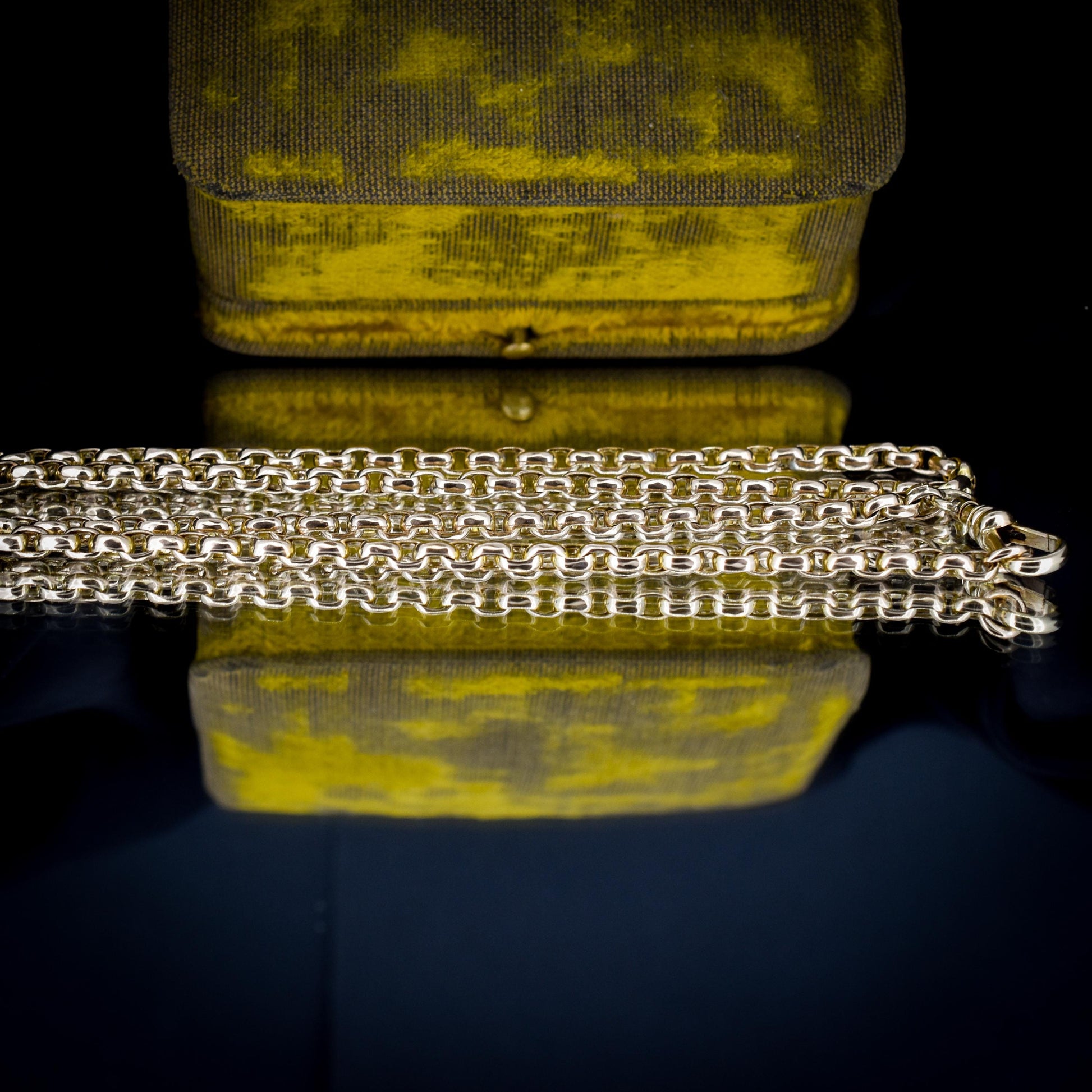 Antique Victorian 9ct Gold Faceted Link Chain Necklace with Dog Clip | 21"