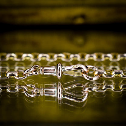 Antique Victorian 9ct Gold Faceted Link Chain Necklace with Dog Clip | 19.5"