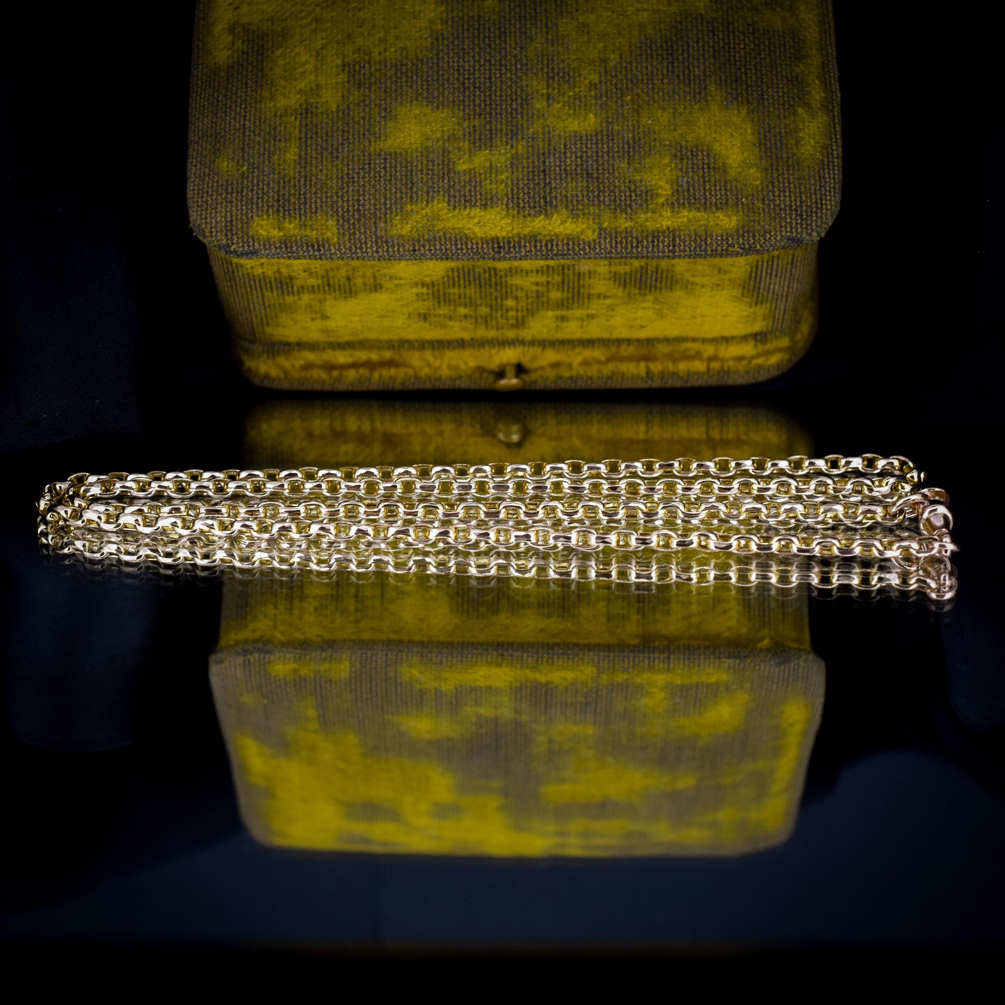 Antique Victorian 9ct Gold Faceted Link Chain Necklace with Dog Clip | 19.5"