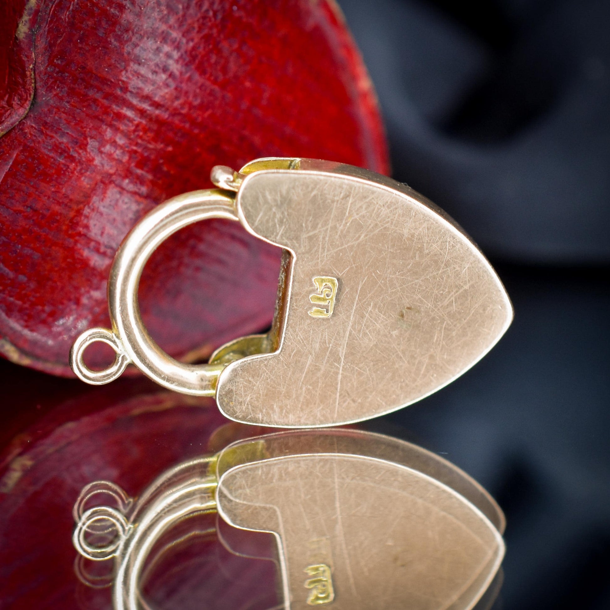 Antique Edwardian 15ct Gold Heart Padlock Pendant