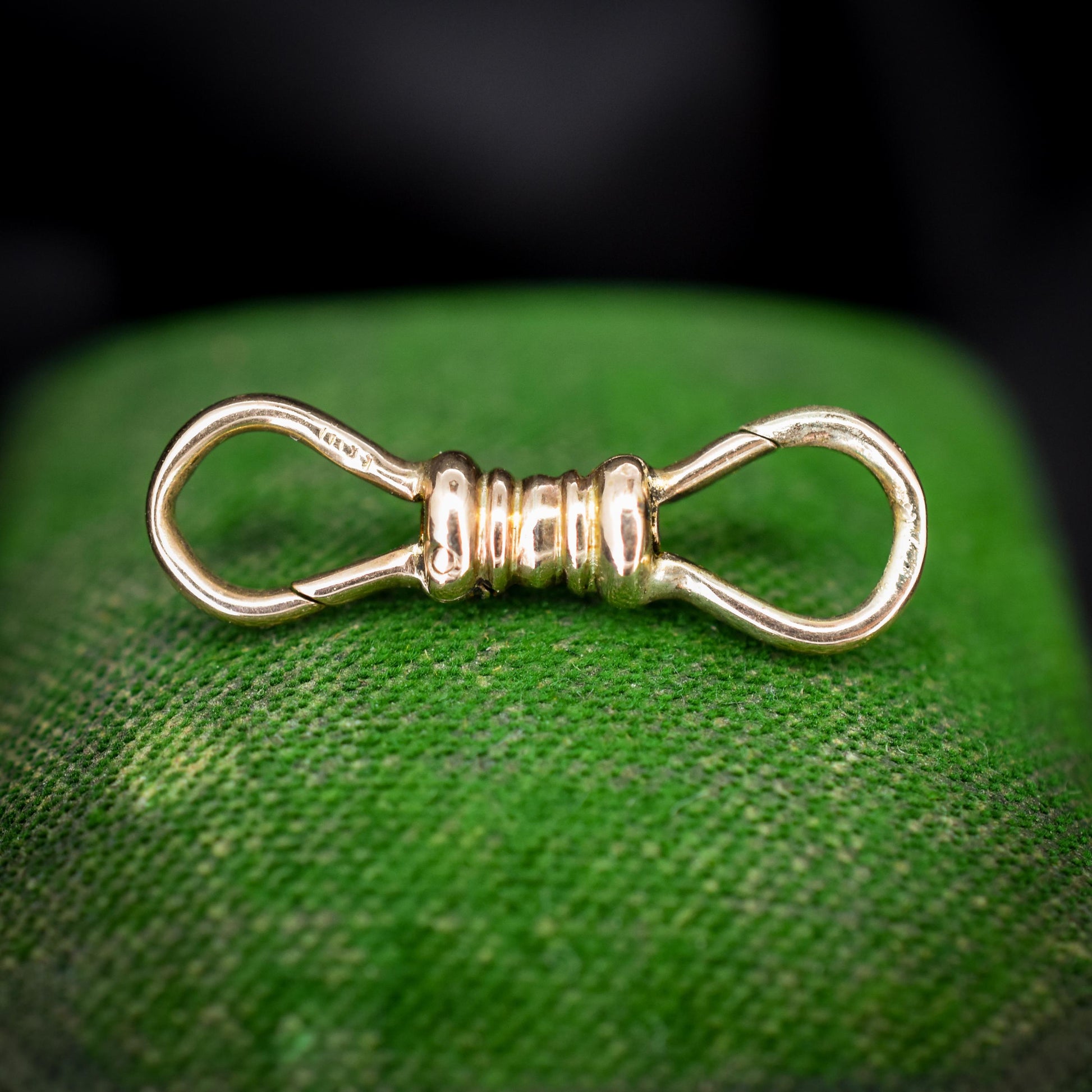 Rare Antique 9ct Gold Double Sided Dog Clip