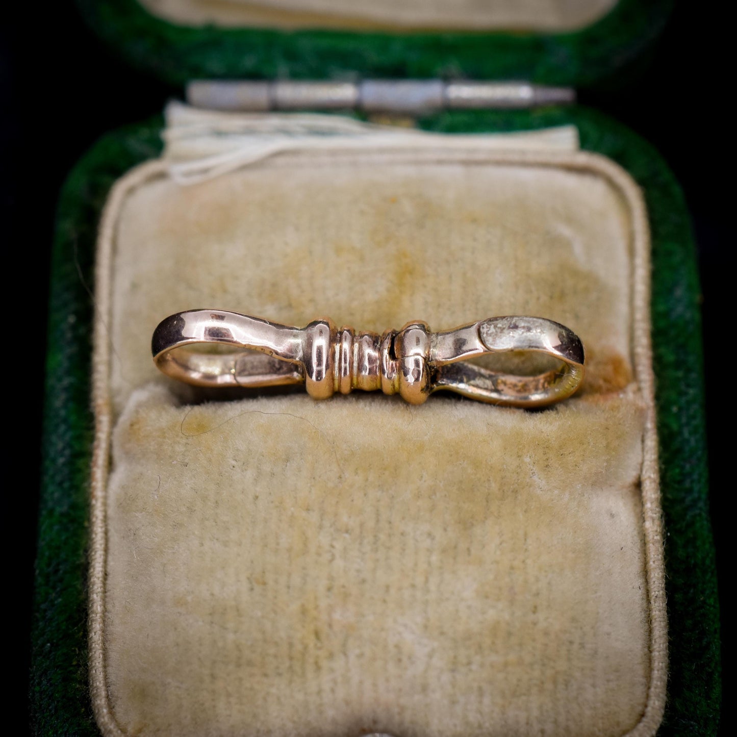 Rare Antique 9ct Gold Double Sided Dog Clip