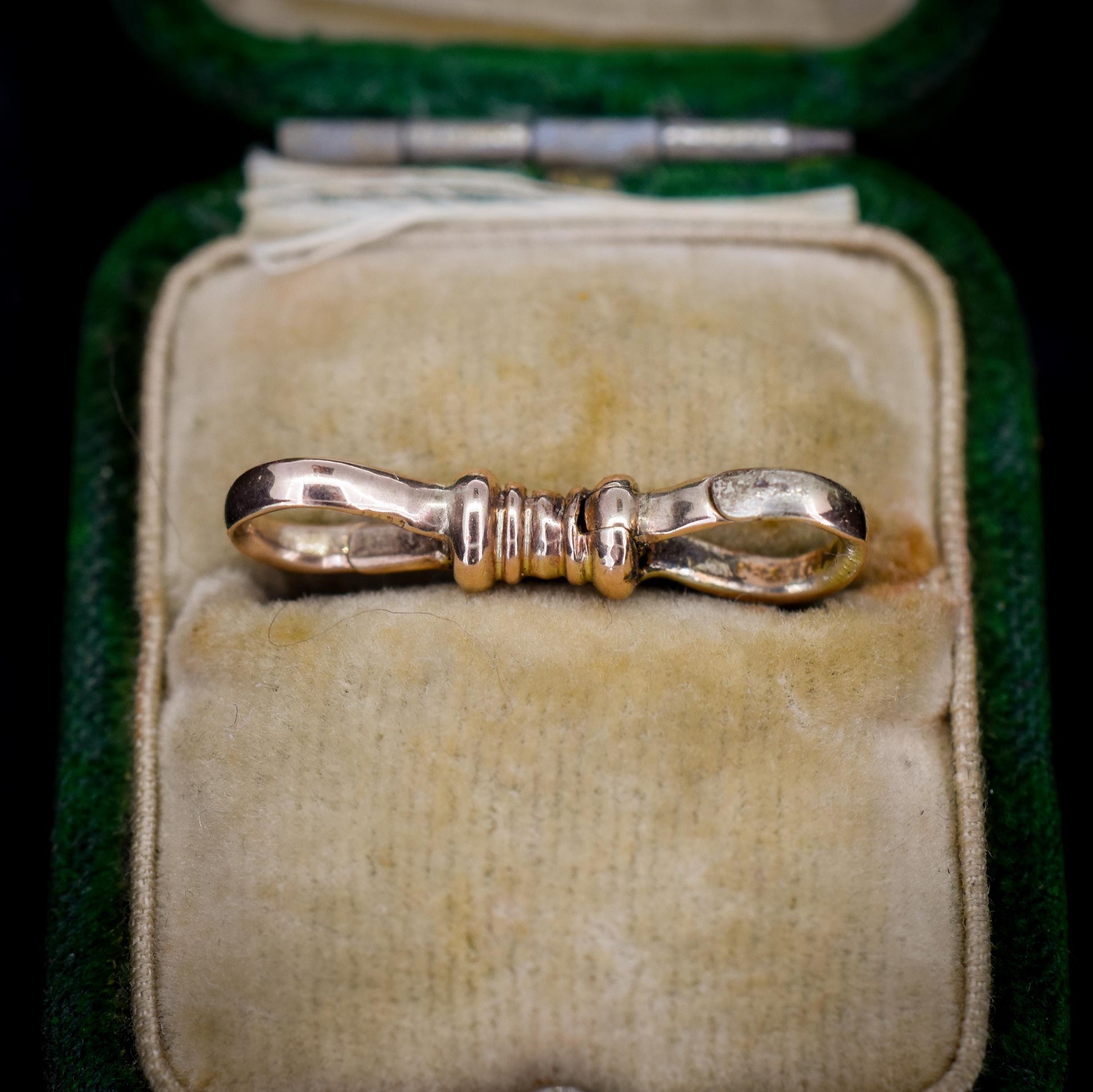 Rare Antique 9ct Gold Double Sided Dog Clip