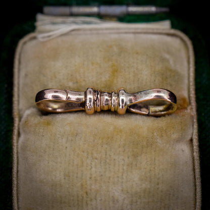 Rare Antique 9ct Gold Double Sided Dog Clip