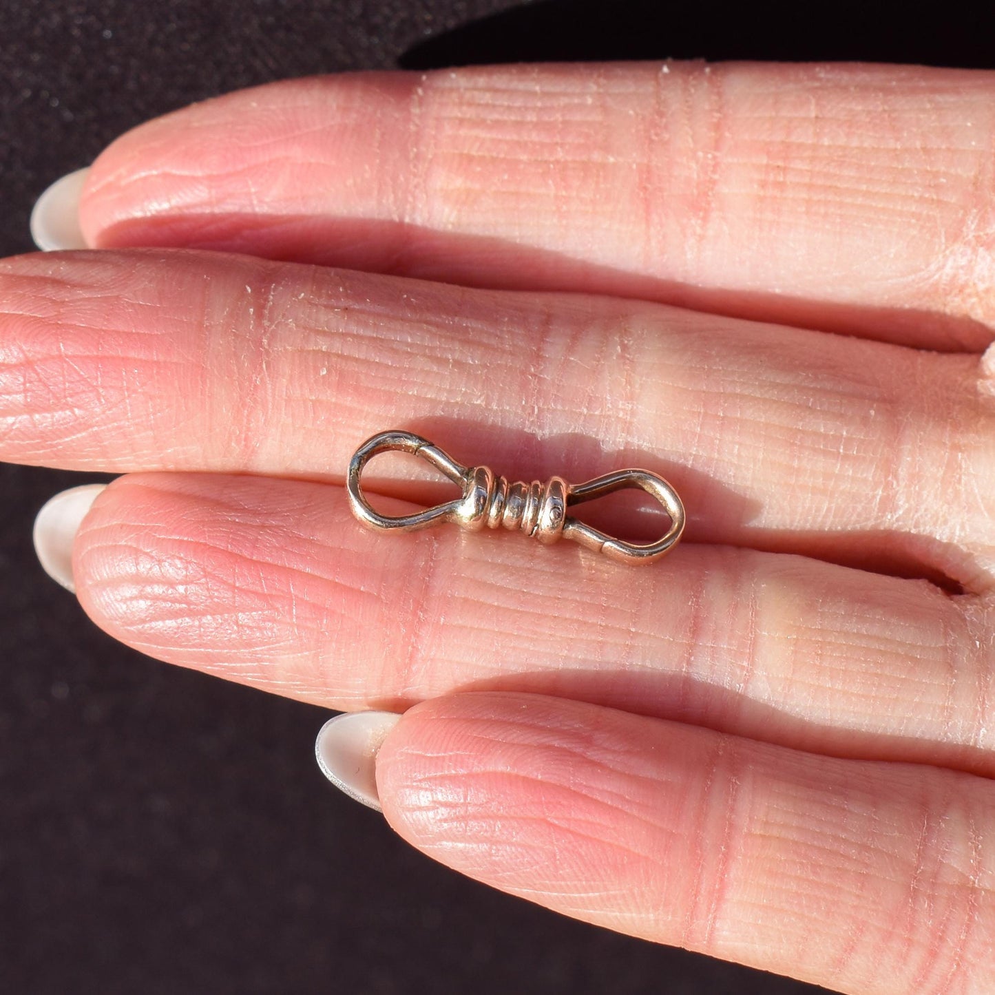 Rare Antique 9ct Gold Double Sided Dog Clip