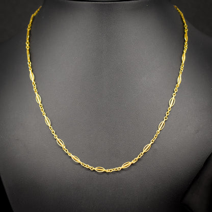 Antique 9ct Yellow Gold Fancy Chain with Barrel Clasp | 17"