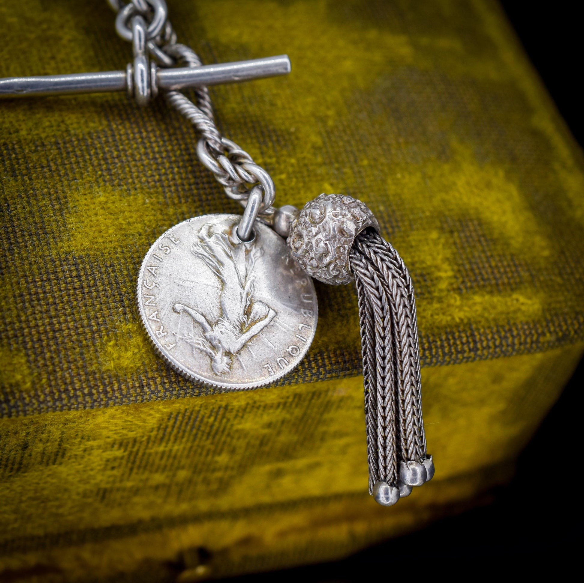 Antique '1899' Silver Fancy Twist and Fetter Link Albert Chain | 15"