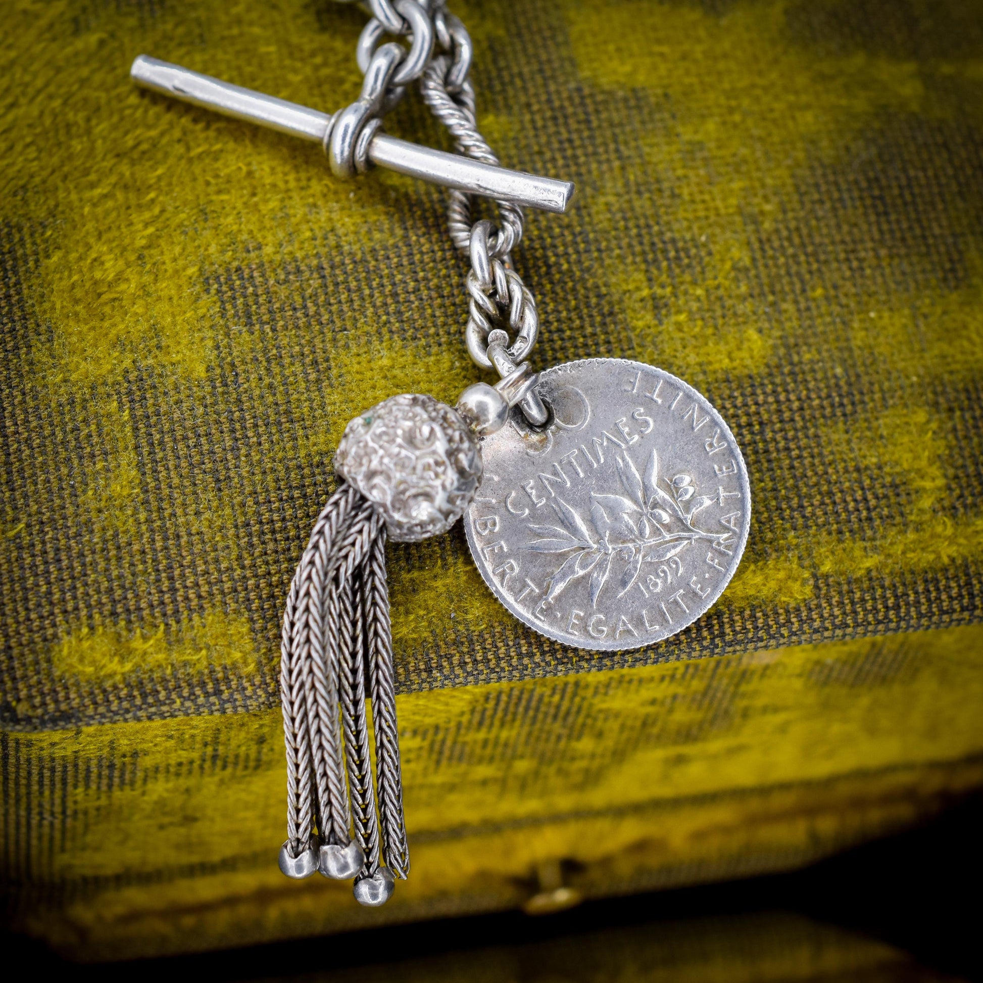 Antique '1899' Silver Fancy Twist and Fetter Link Albert Chain | 15"