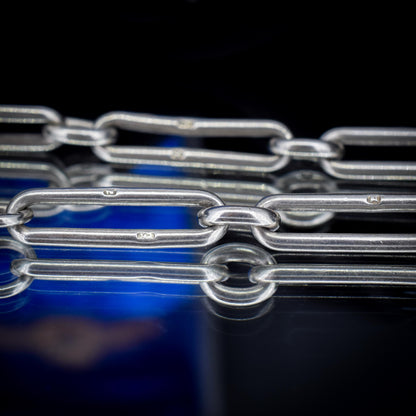 Antique Sterling Silver Trombone Watch Chain with Double Dog Clip and T Bar | 20"