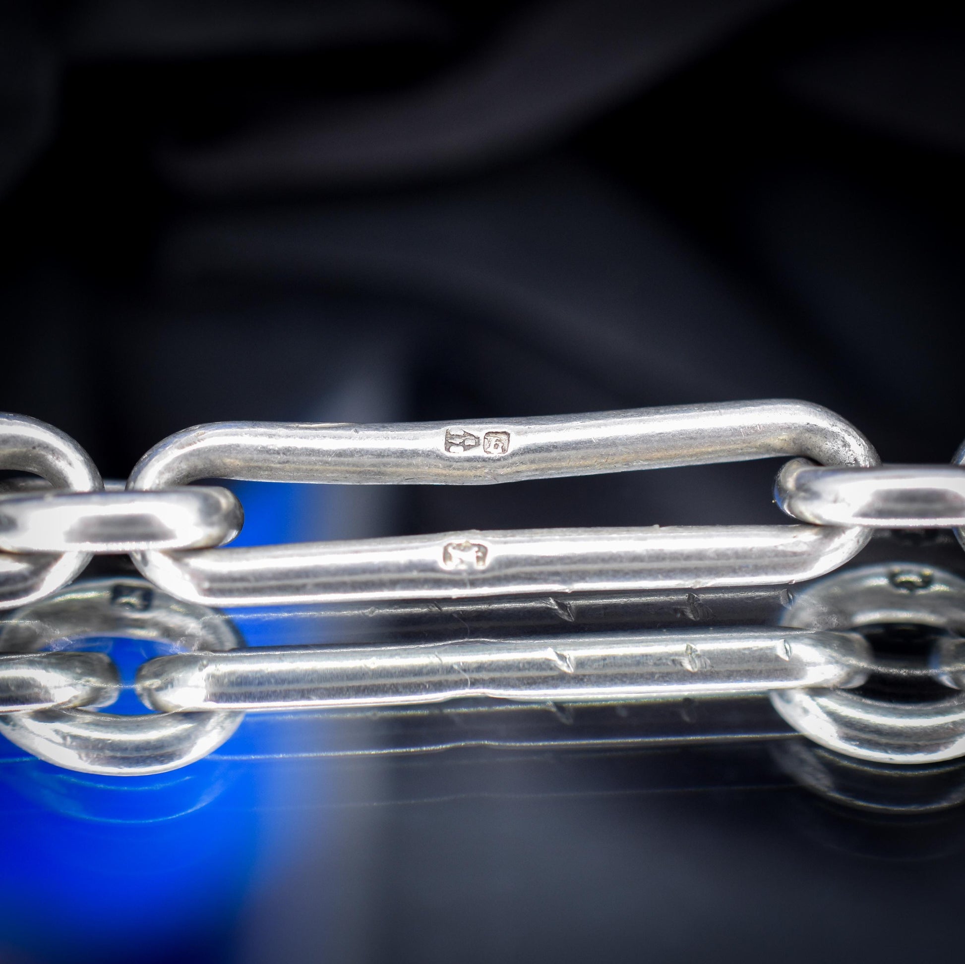 Antique Sterling Silver Trombone Watch Chain with Double Dog Clip and T Bar | 20"