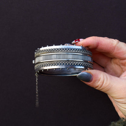 Antique Victorian Silver Aesthetic Movement Cuff Bangle Bracelet