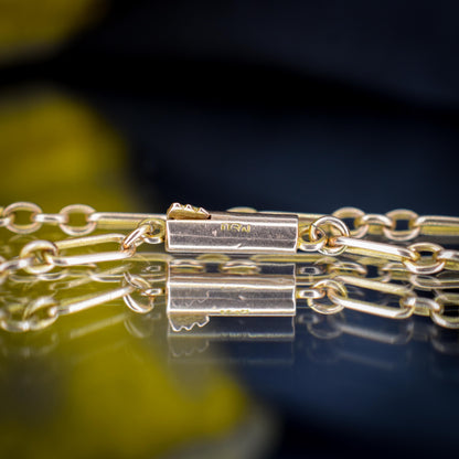 Antique 15ct Gold Paperlink Chain with Barrel Clasp | 16.5" Length