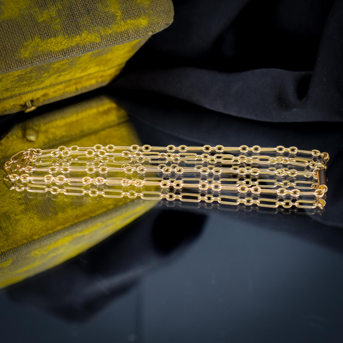 Antique 15ct Gold Paperlink Chain with Barrel Clasp | 16.5" Length