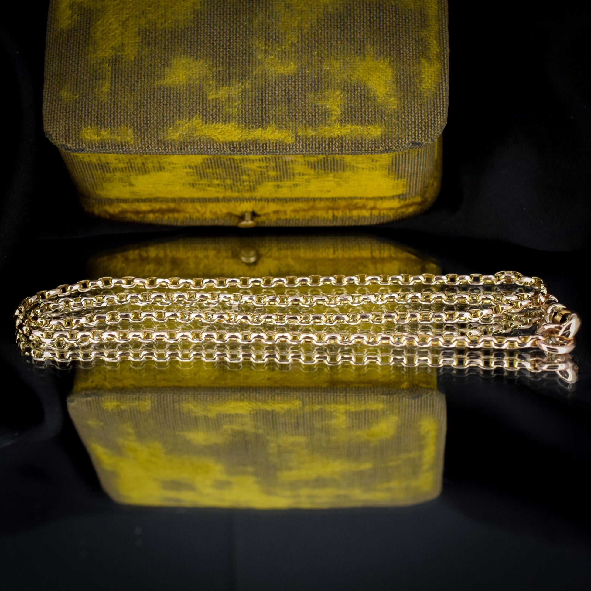 Antique Victorian 9ct Gold Faceted Link Chain Necklace with Dog Clip | 20"