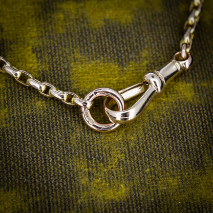 Antique Victorian 9ct Gold Faceted Link Chain Necklace with Dog Clip | 20"