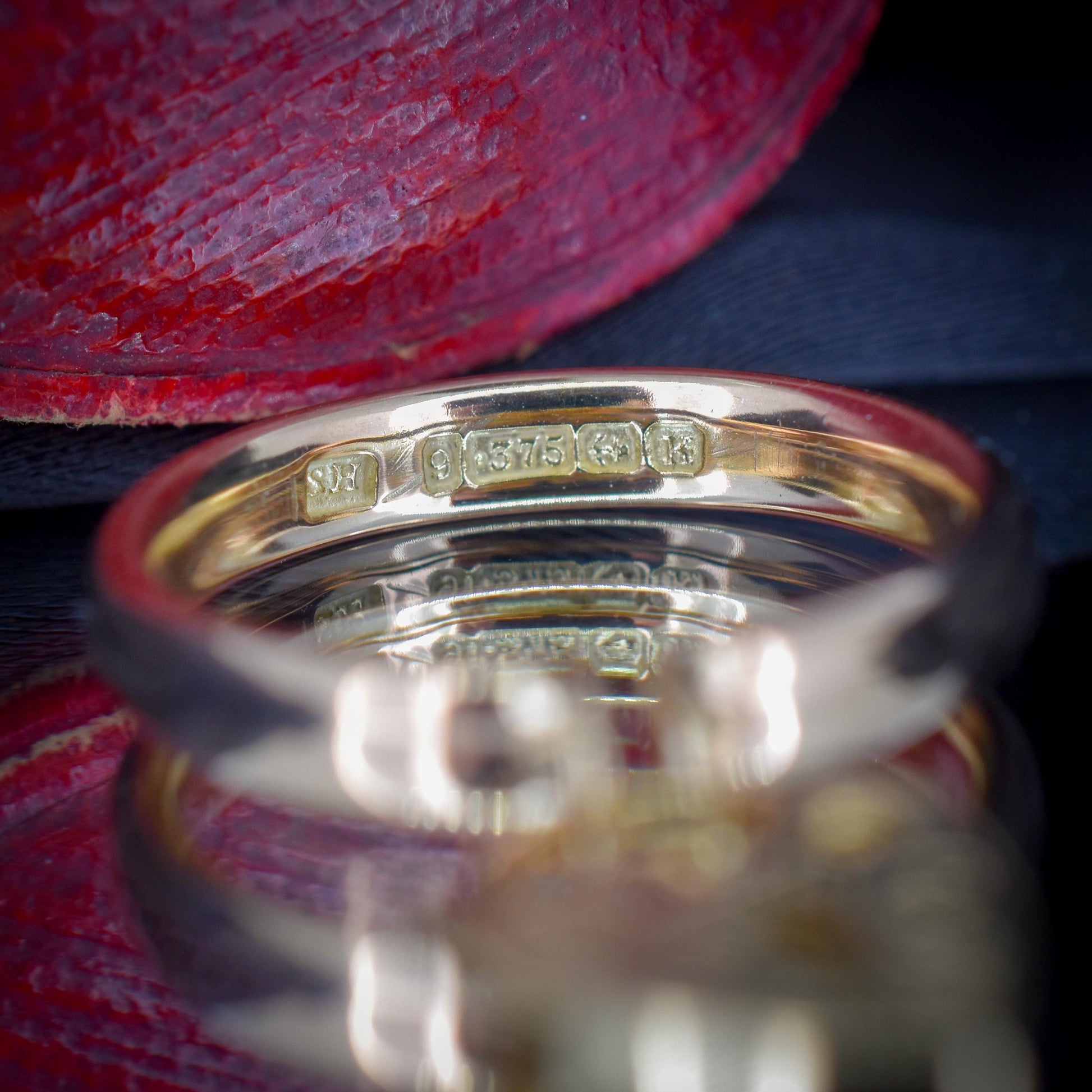 Vintage Heart Padlock Drop 9ct Yellow Gold Band Ring | Birmingham 1934