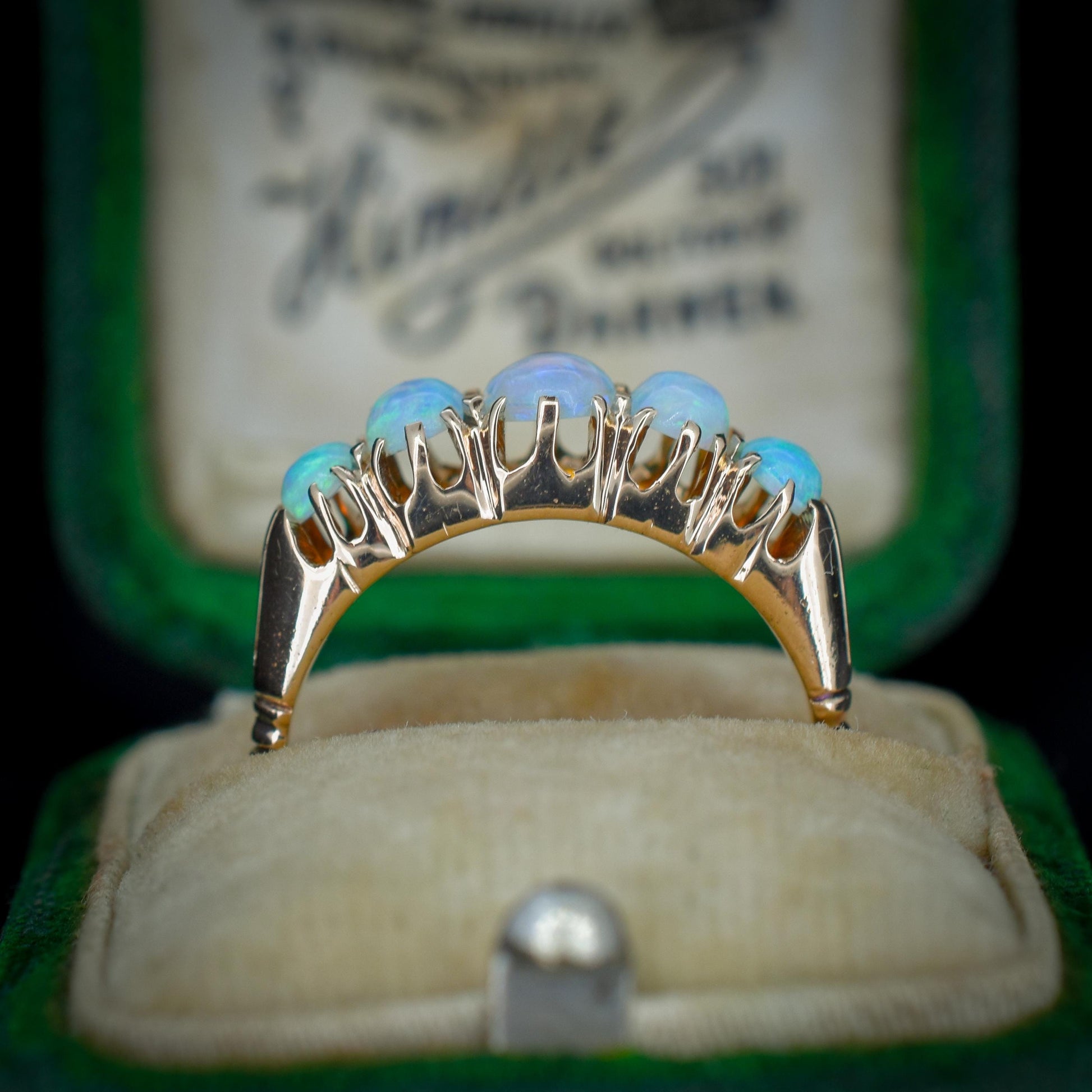 Antique Edwardian Natural Opal Five Stone 18ct Gold Ring