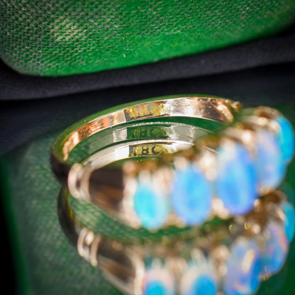Antique Edwardian Natural Opal Five Stone 18ct Gold Ring