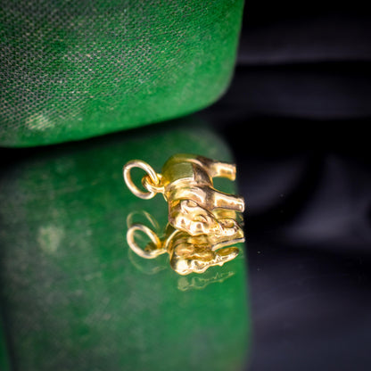 Vintage 9ct Yellow Gold Elephant Animal Charm Pendant | Dated 1967