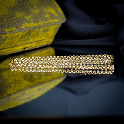 Antique 9ct Gold Faceted Belcher Link Chain Necklace with Barrel Clasp | 17.5"