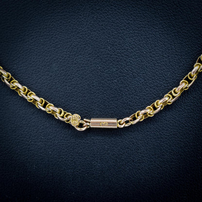 Antique 9ct Gold Fancy Link Chain Necklace with Barrel Clasp | 16.5"