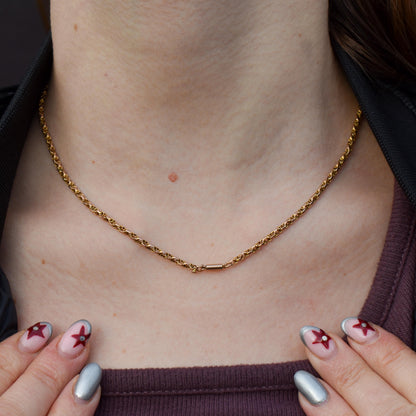 Antique 9ct Gold Fancy Link Chain Necklace with Barrel Clasp | 16.5"