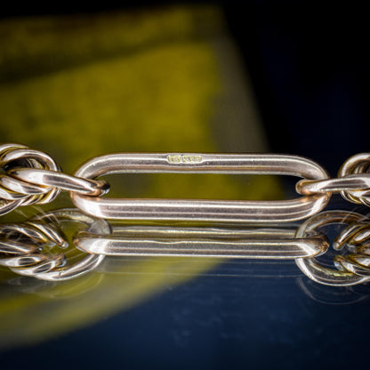 Antique 15ct Gold Love Knot and Trombone Watch Chain with Dog Clip | 11.5"